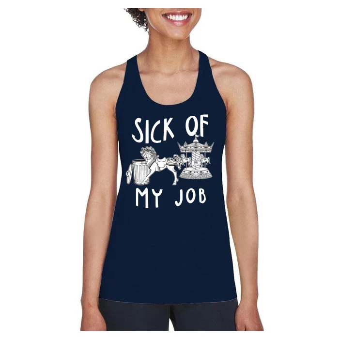 Funny Sick Of My Job Women's Racerback Tank