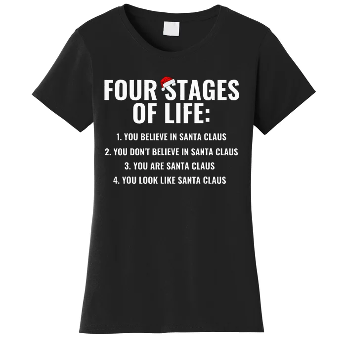 Four Stages of life Santa Claus Humor Meme xmas Women's T-Shirt