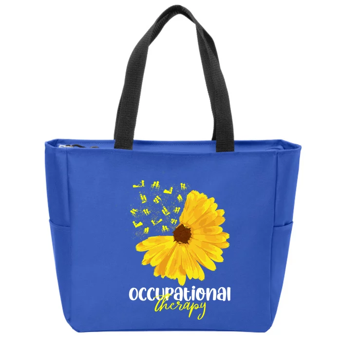 Funny Sunflower Occupational Therapy Month Ot Therapist Gift Zip Tote Bag