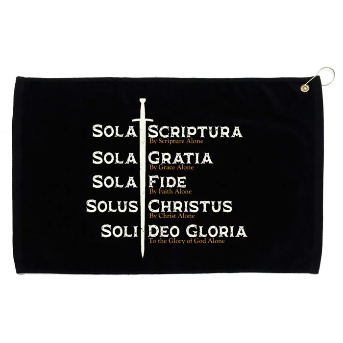 Five Solas Of The Reformation S Reformed Theology Bible Grommeted Golf Towel