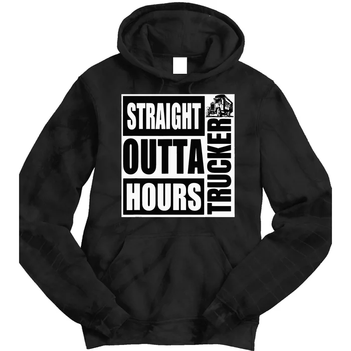 Funny Straight Outta Hours Loves Trucker Car Tie Dye Hoodie