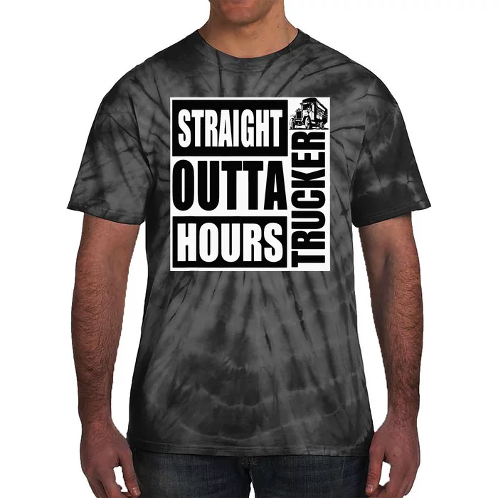 Funny Straight Outta Hours Loves Trucker Car Tie-Dye T-Shirt