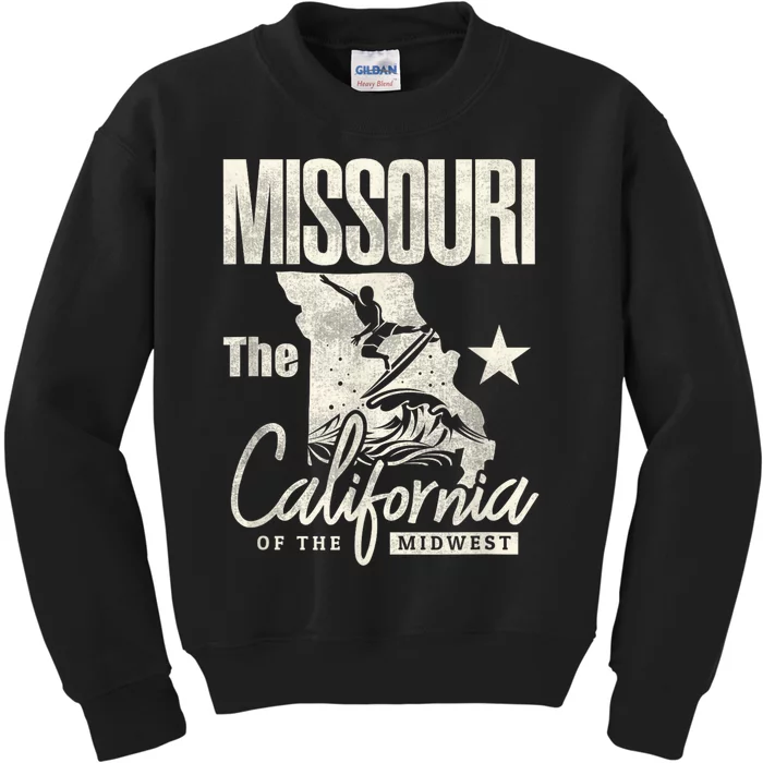 Funny State Of Missouri The California Of The Midwest Kids Sweatshirt