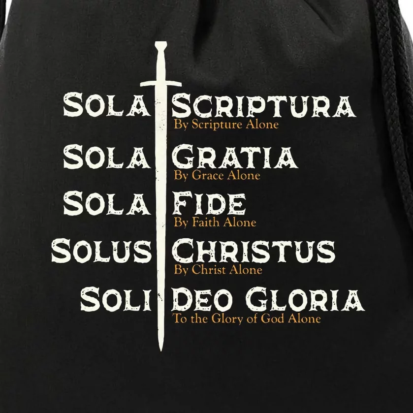 Five Solas Of The Reformation S Reformed Theology Bible Drawstring Bag