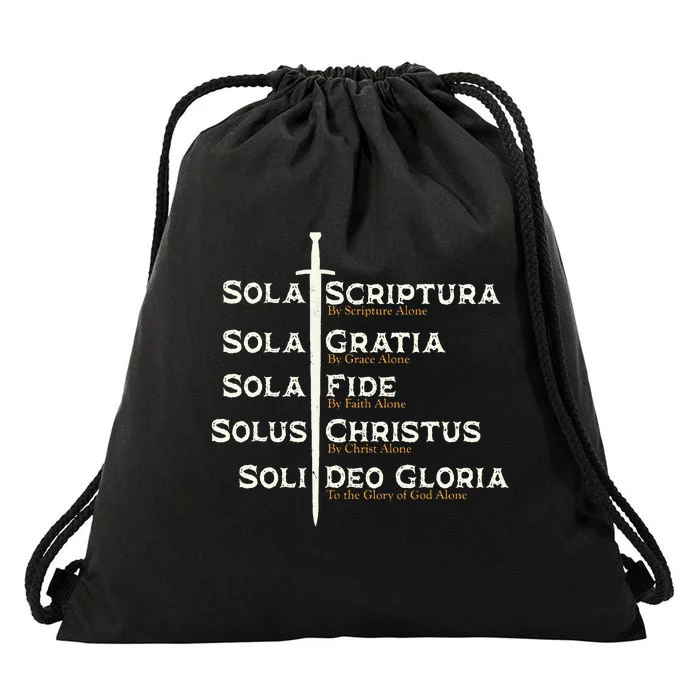 Five Solas Of The Reformation S Reformed Theology Bible Drawstring Bag