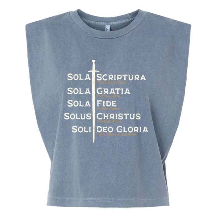 Five Solas Of The Reformation S Reformed Theology Bible Garment-Dyed Women's Muscle Tee