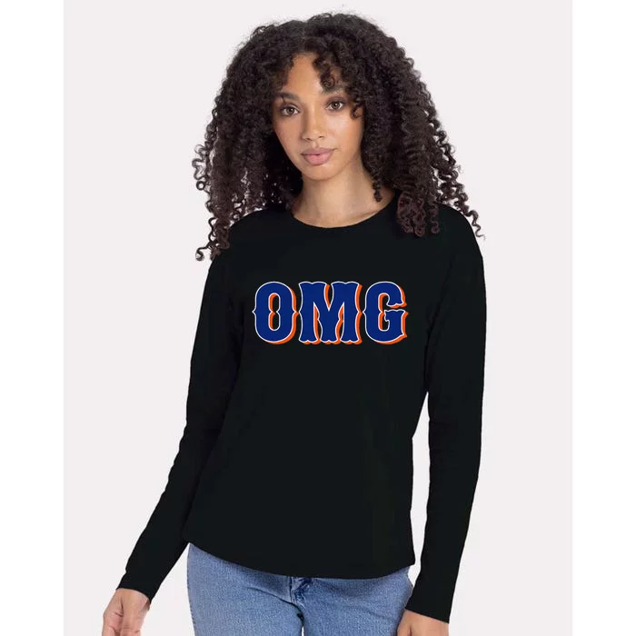 Funny Says Omg New York Womens Cotton Relaxed Long Sleeve T-Shirt