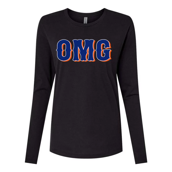 Funny Says Omg New York Womens Cotton Relaxed Long Sleeve T-Shirt