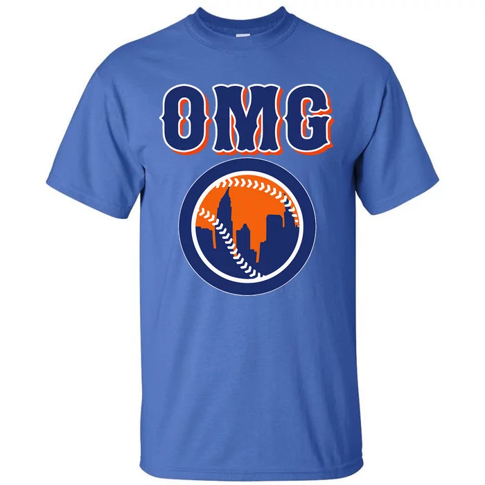 Funny Says Omg Baseball Lovers Omg Baseball Tall T-Shirt