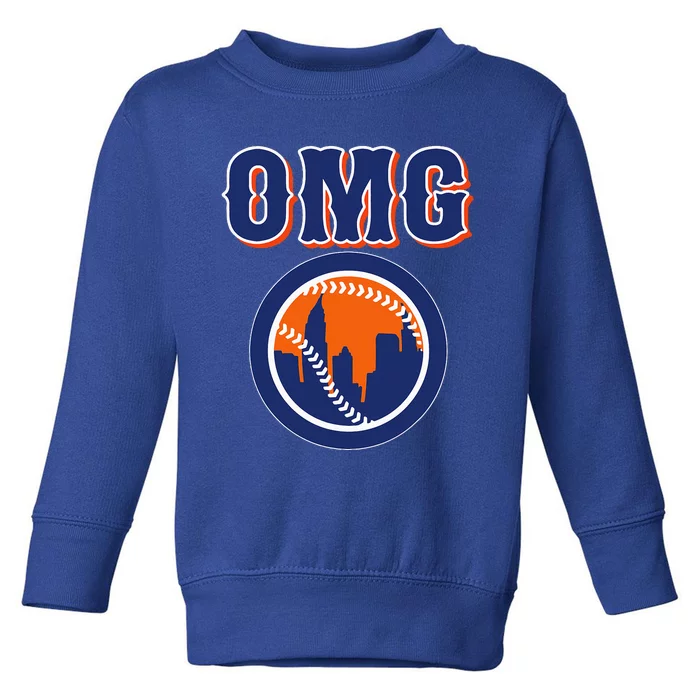 Funny Says Omg Baseball Lovers Omg Baseball Toddler Sweatshirt