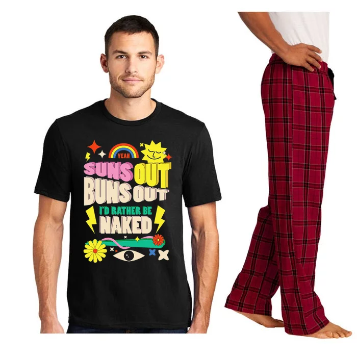 Funny SUNS OUT BUNS OUT Nude Naked Naturist Nudist Pajama Set