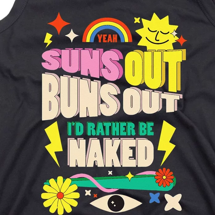 Funny SUNS OUT BUNS OUT Nude Naked Naturist Nudist Tank Top