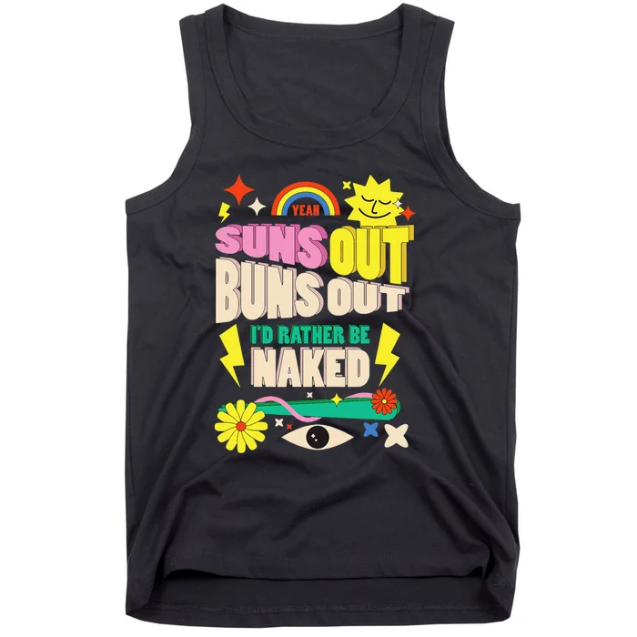 Funny SUNS OUT BUNS OUT Nude Naked Naturist Nudist Tank Top