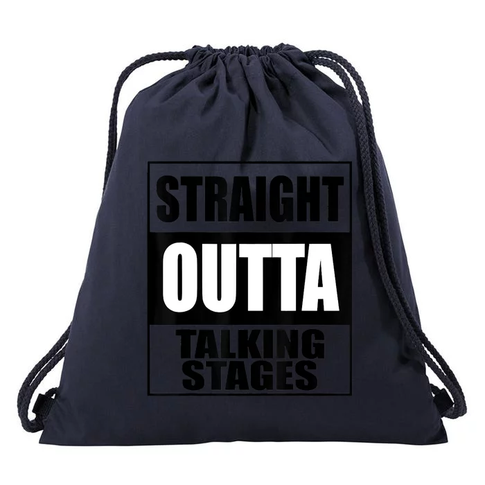 Funny Straight Outta Talking Stages For Singles Dating Drawstring Bag