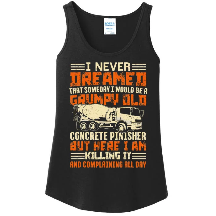 Funny Skilled Old Concrete Finisher Ladies Essential Tank