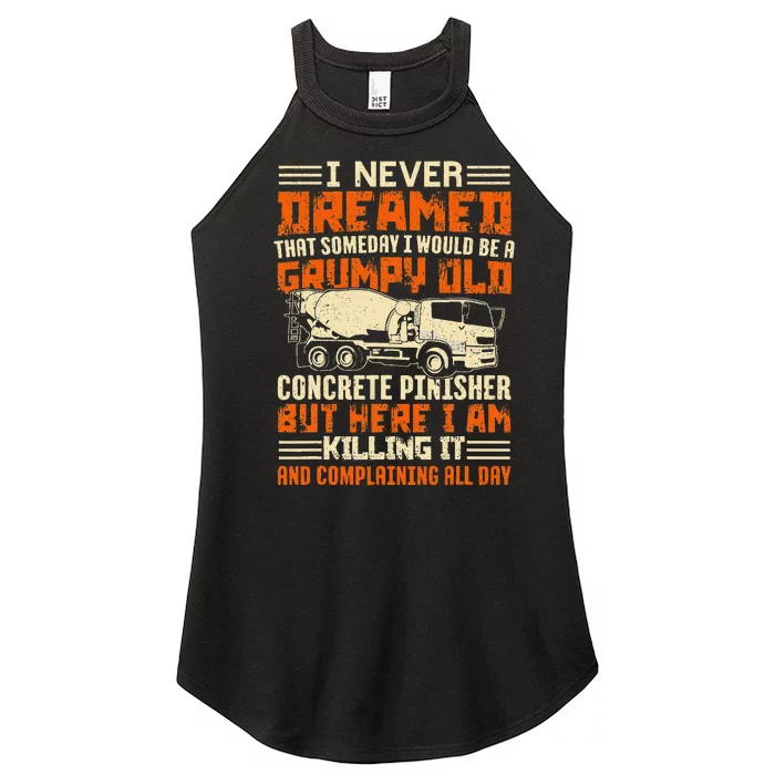 Funny Skilled Old Concrete Finisher Women’s Perfect Tri Rocker Tank