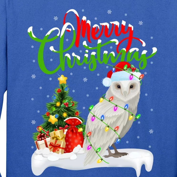 Funny Snowy Owl Bird Lover Xmas Lighting Snowy Owl Christmas Gift Long Sleeve Shirt