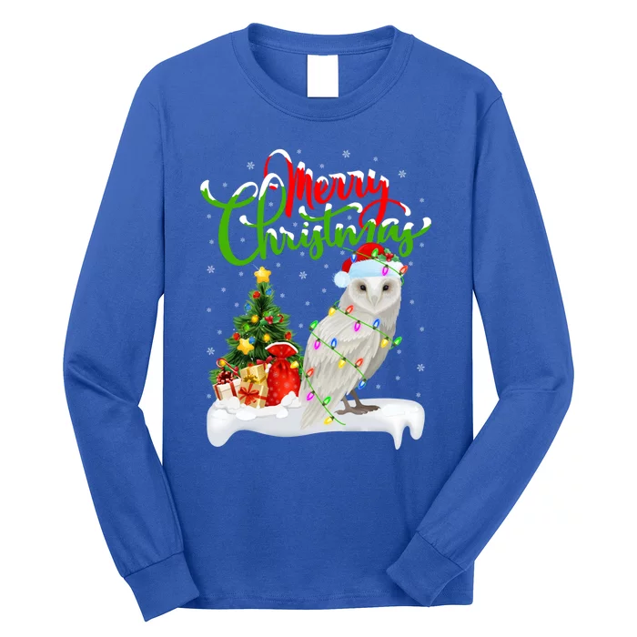 Funny Snowy Owl Bird Lover Xmas Lighting Snowy Owl Christmas Gift Long Sleeve Shirt