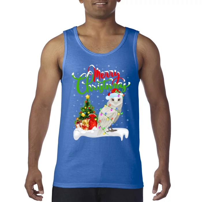 Funny Snowy Owl Bird Lover Xmas Lighting Snowy Owl Christmas Gift Tank Top