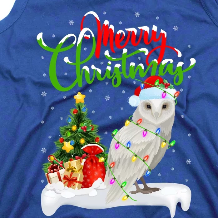 Funny Snowy Owl Bird Lover Xmas Lighting Snowy Owl Christmas Gift Tank Top