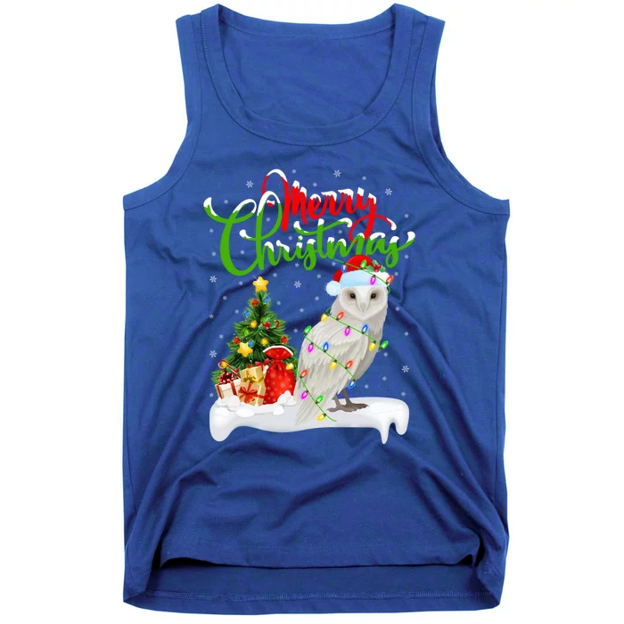 Funny Snowy Owl Bird Lover Xmas Lighting Snowy Owl Christmas Gift Tank Top