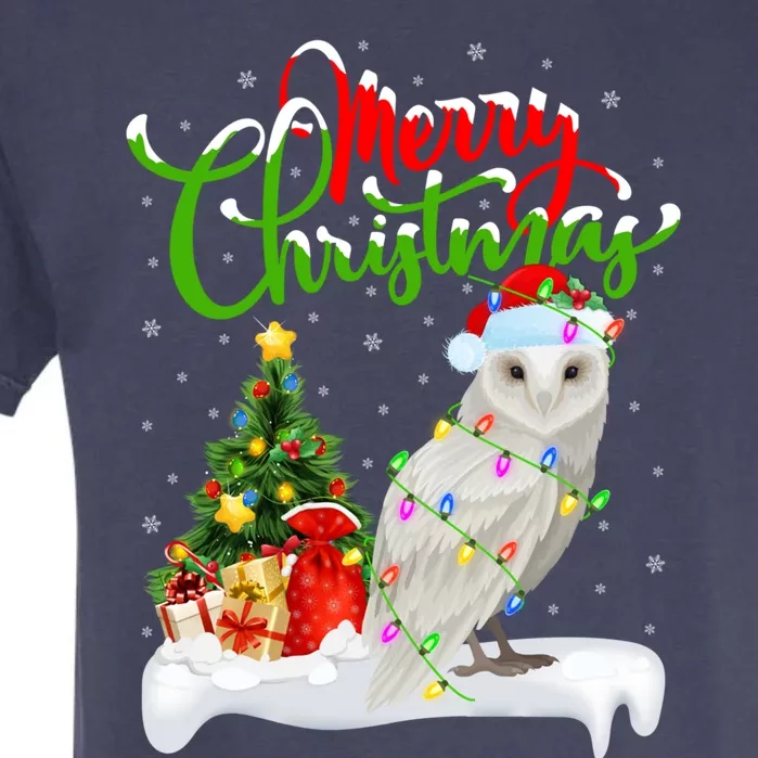 Funny Snowy Owl Bird Lover Xmas Lighting Snowy Owl Christmas Gift Garment-Dyed Heavyweight T-Shirt