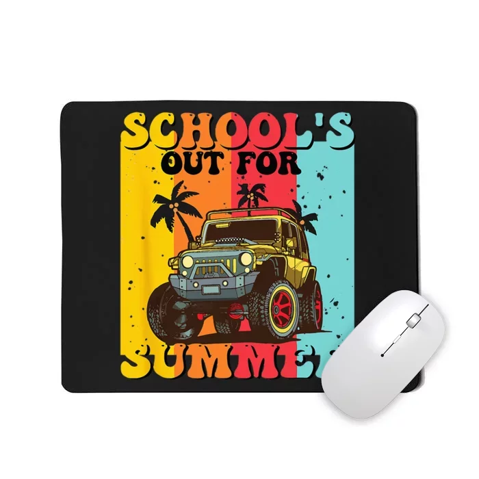 Funny School's Out For Summer Teacher Summer Vacation Groovy Mousepad