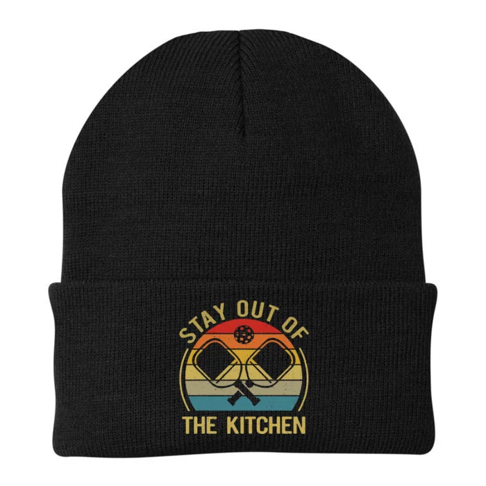 Funny Stay Out Of The Kitchen Pickleball Knit Cap Winter Beanie