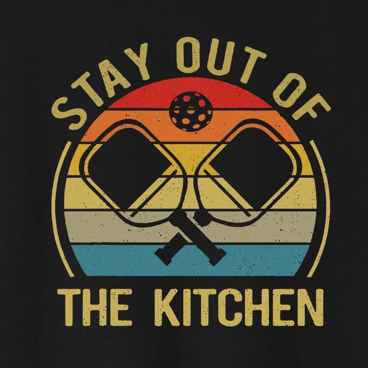 Funny Stay Out Of The Kitchen Pickleball Women's Crop Top Tee