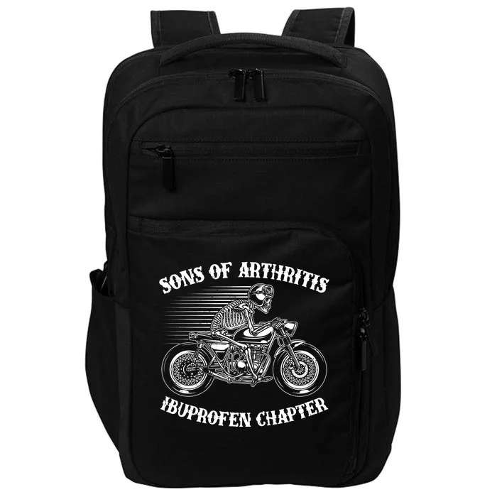 Funny Sons Of Arthritis Ibuprofen Chapter Skeleton Motorcycle Impact Tech Backpack