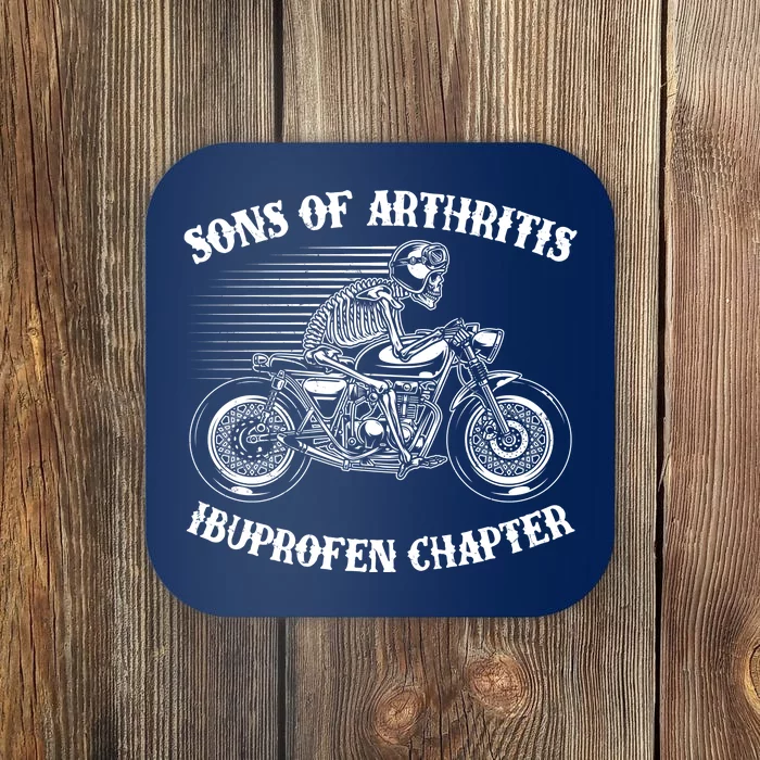 Funny Sons Of Arthritis Ibuprofen Chapter Skeleton Motorcycle Coaster