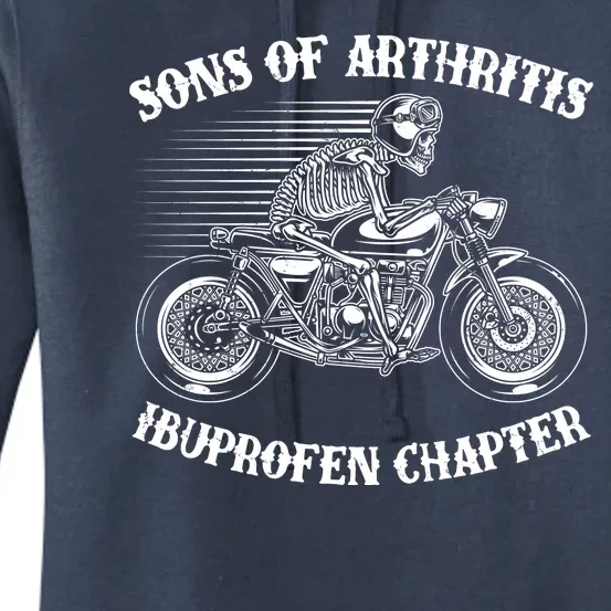 Funny Sons Of Arthritis Ibuprofen Chapter Skeleton Motorcycle Women's Pullover Hoodie