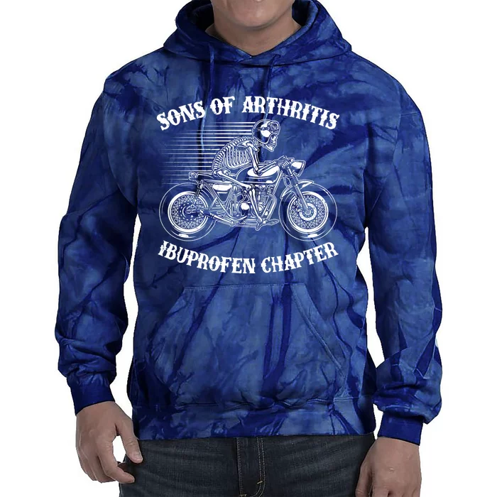 Funny Sons Of Arthritis Ibuprofen Chapter Skeleton Motorcycle Tie Dye Hoodie