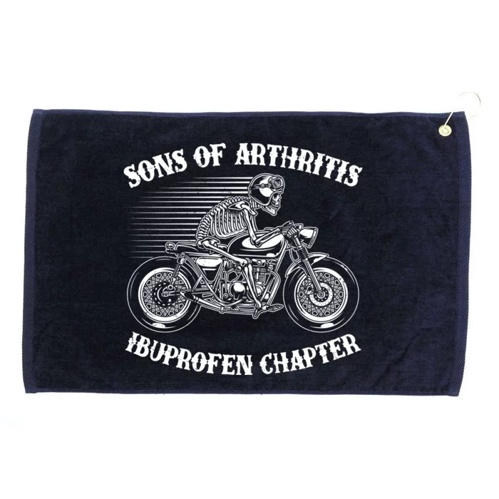 Funny Sons Of Arthritis Ibuprofen Chapter Skeleton Motorcycle Grommeted Golf Towel