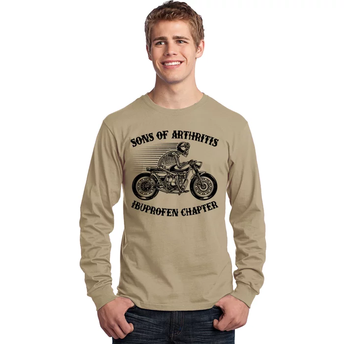 Funny Sons Of Arthritis Ibuprofen Chapter Skeleton Motorcycle Long Sleeve Shirt