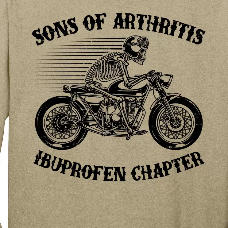 Funny Sons Of Arthritis Ibuprofen Chapter Skeleton Motorcycle Long Sleeve Shirt