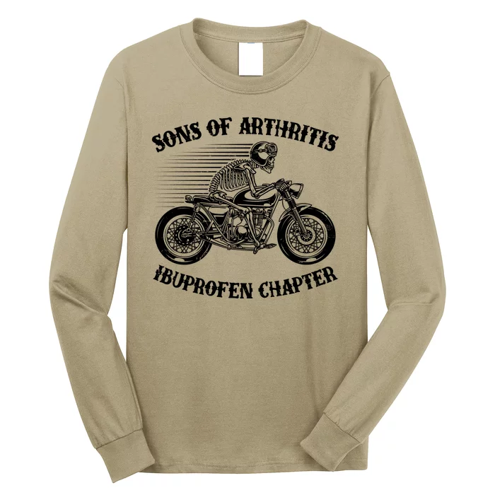 Funny Sons Of Arthritis Ibuprofen Chapter Skeleton Motorcycle Long Sleeve Shirt