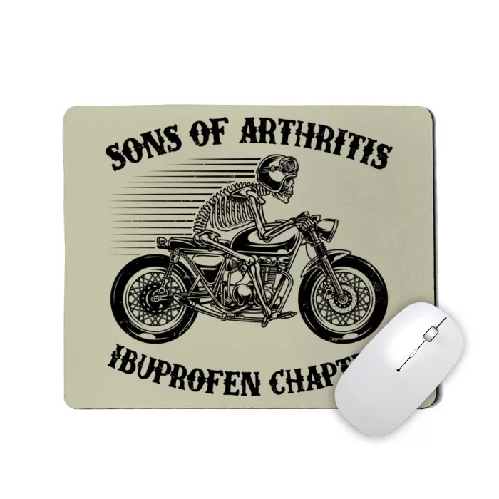 Funny Sons Of Arthritis Ibuprofen Chapter Skeleton Motorcycle Mousepad