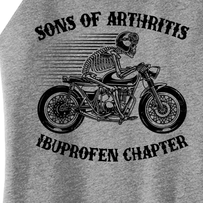 Funny Sons Of Arthritis Ibuprofen Chapter Skeleton Motorcycle Women’s Perfect Tri Rocker Tank