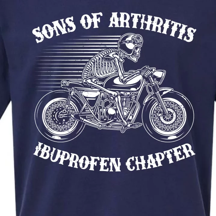 Funny Sons Of Arthritis Ibuprofen Chapter Skeleton Motorcycle Sueded Cloud Jersey T-Shirt