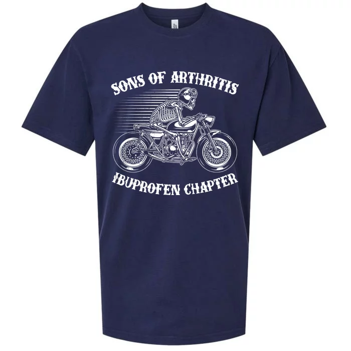 Funny Sons Of Arthritis Ibuprofen Chapter Skeleton Motorcycle Sueded Cloud Jersey T-Shirt