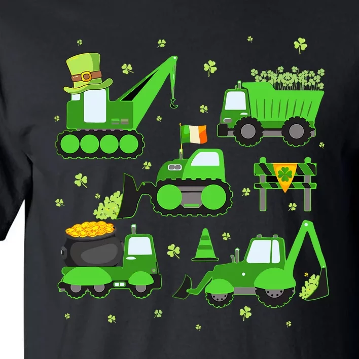 Funny St Patricks Day Crane Truck Construction Boy Tall T-Shirt