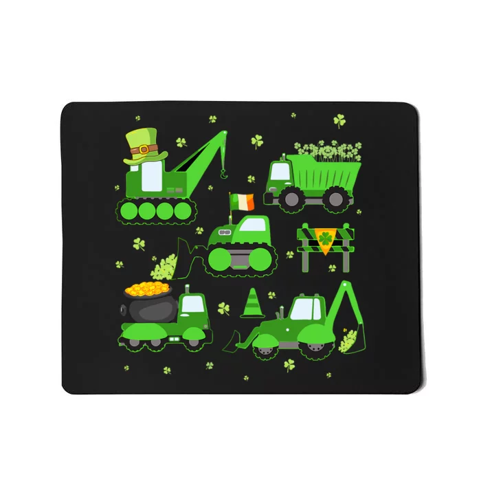 Funny St Patricks Day Crane Truck Construction Boy Mousepad