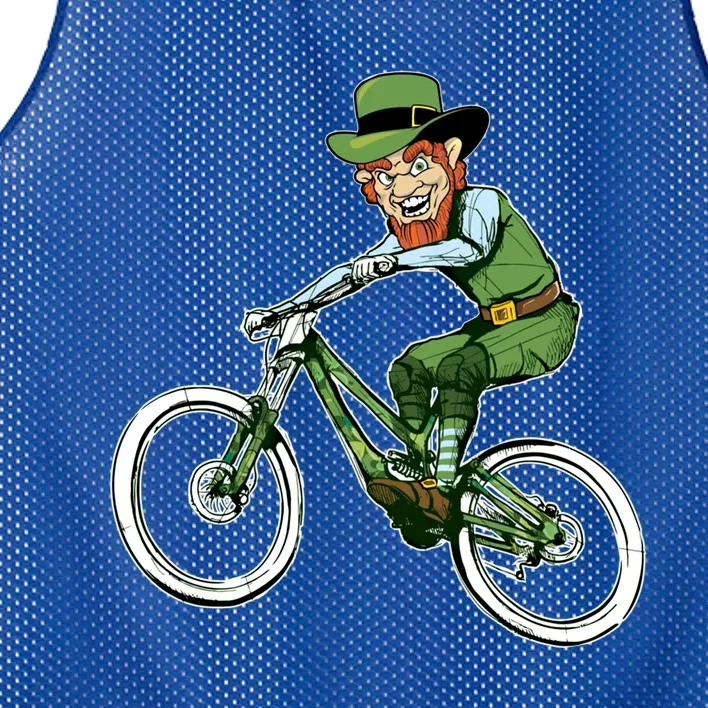 Funny St Patrick's Day Mountain Bike Gift Irish Leprechaun Mtb Gift Mesh Reversible Basketball Jersey Tank