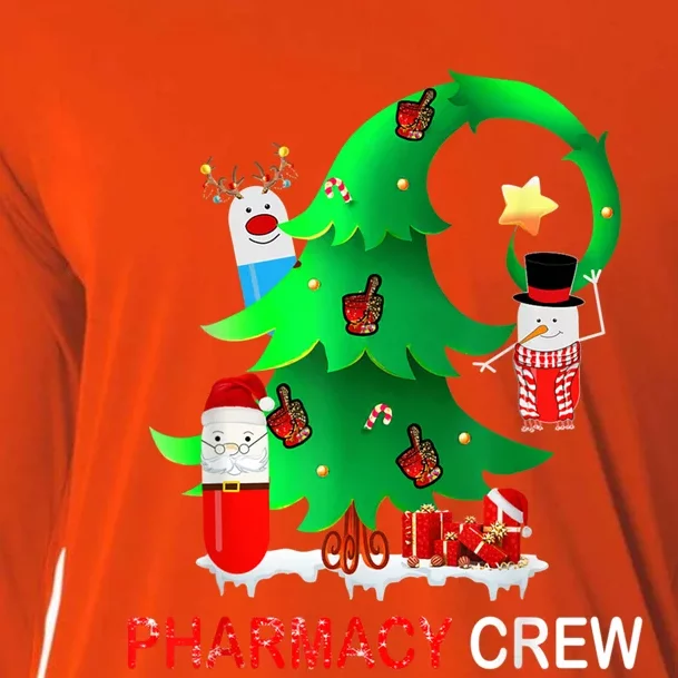 Funny Snow Pharmacy Crew Reindeer Santa Hat Christmas Gift Cooling Performance Long Sleeve Crew