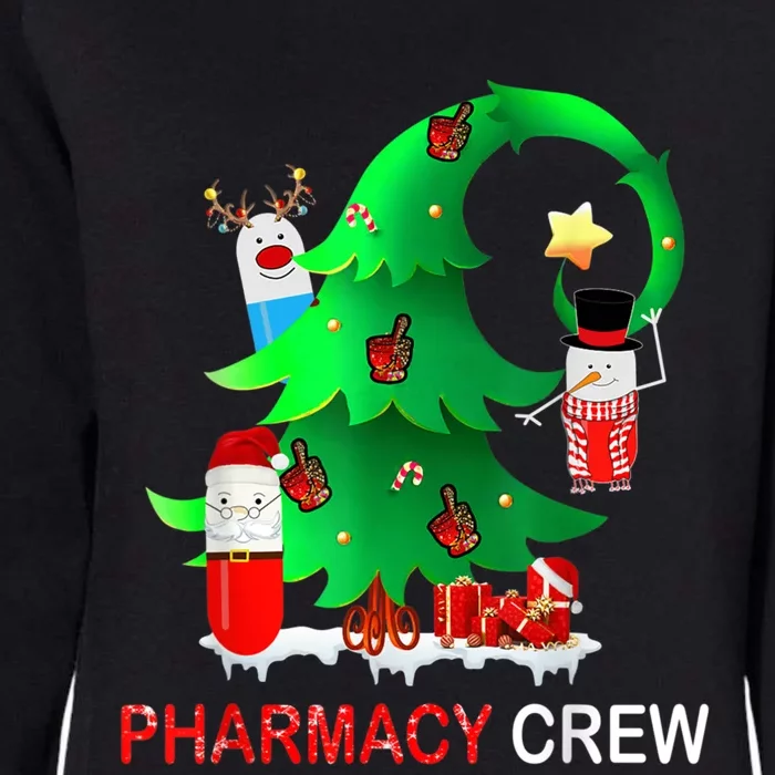 Funny Snow Pharmacy Crew Reindeer Santa Hat Christmas Gift Womens California Wash Sweatshirt