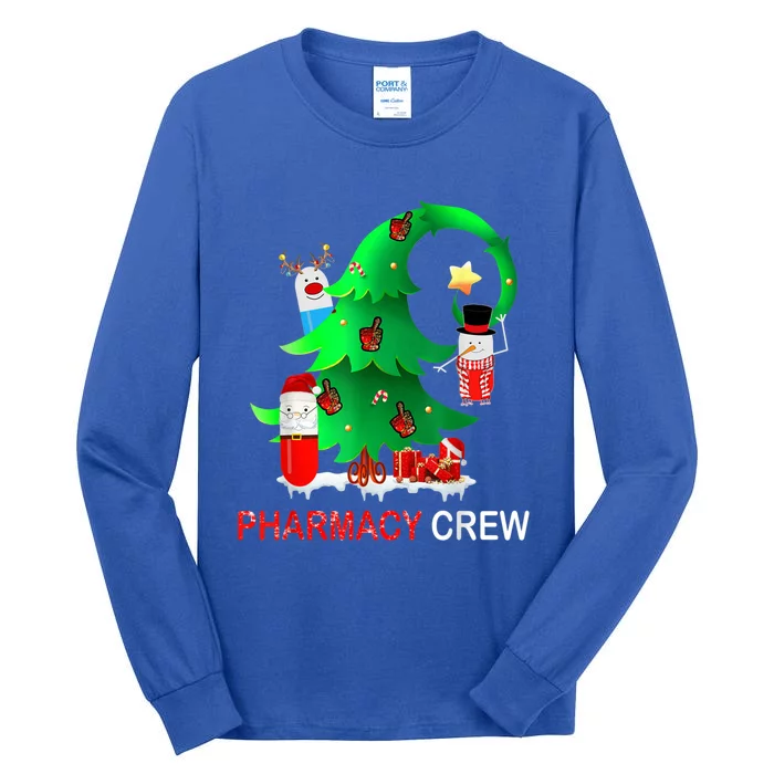 Funny Snow Pharmacy Crew Reindeer Santa Hat Christmas Gift Tall Long Sleeve T-Shirt