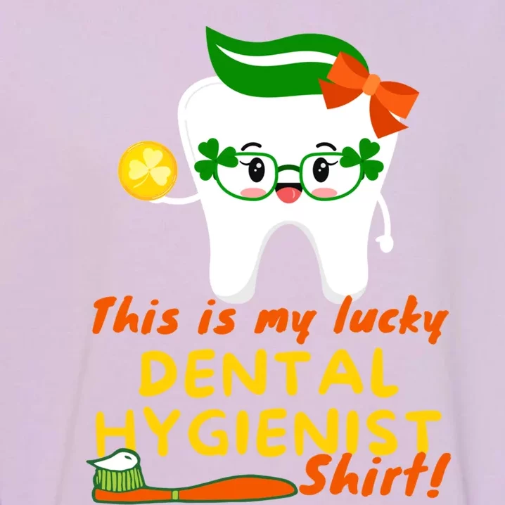 Funny St Patrick's Day Dental Hygienist Dentist Lucky Tooth Gift Garment-Dyed Sweatshirt