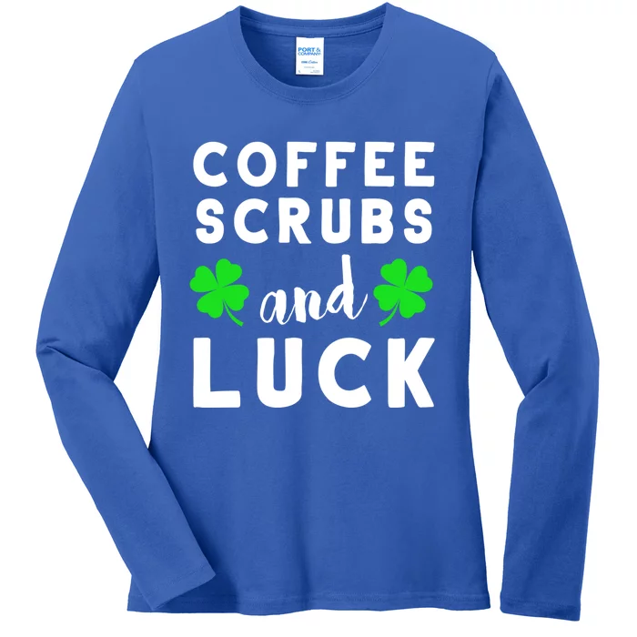 Funny St Patricks Day Nurse Design For Coffee Loving Nurses Cool Gift Ladies Long Sleeve Shirt