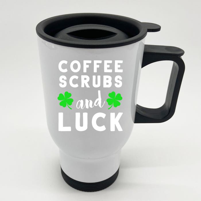 Funny St Patricks Day Nurse Design For Coffee Loving Nurses Cool Gift Front & Back Stainless Steel Travel Mug